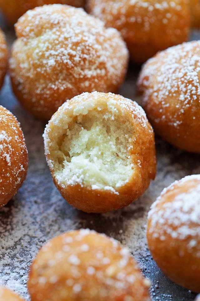 Fried mashed sweet potato balls.