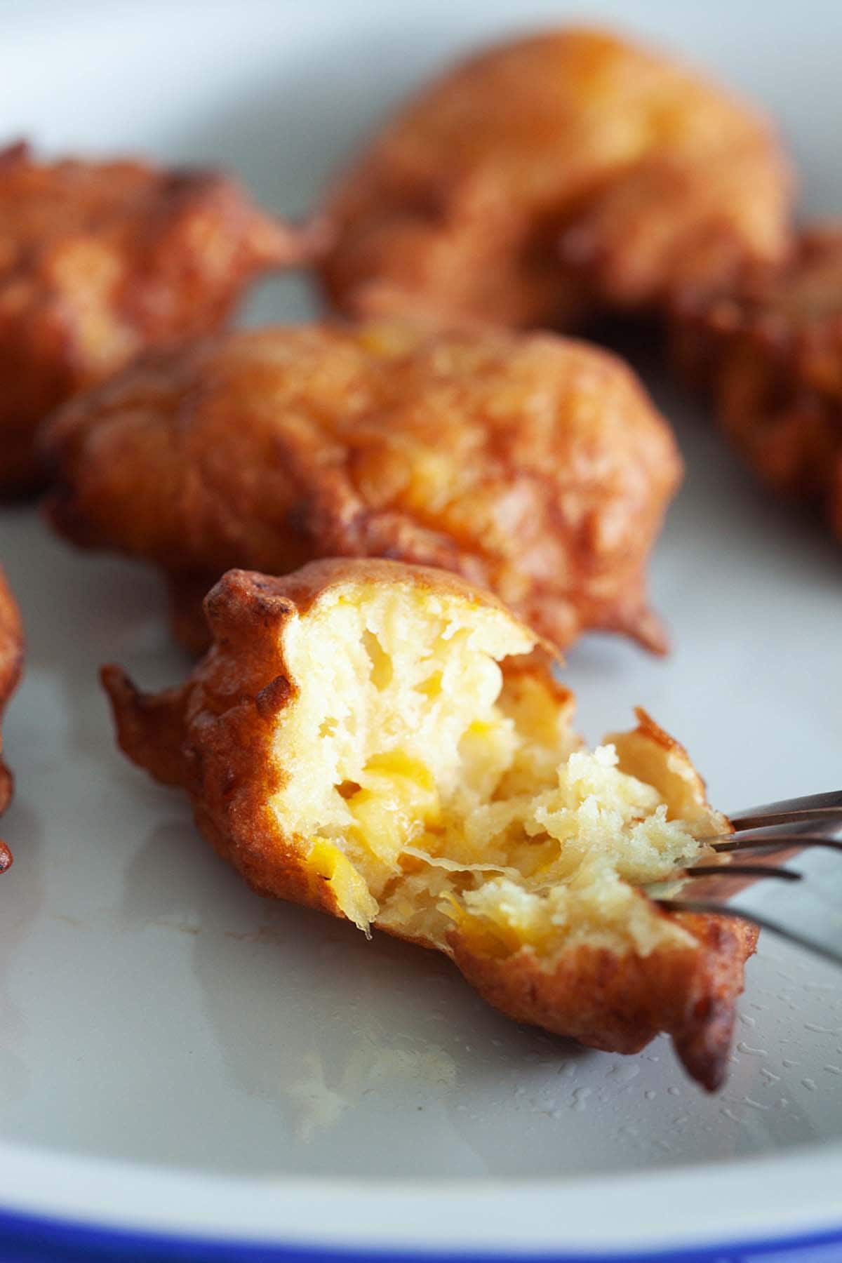 Fried mashed banana nuggets kuih kodok.