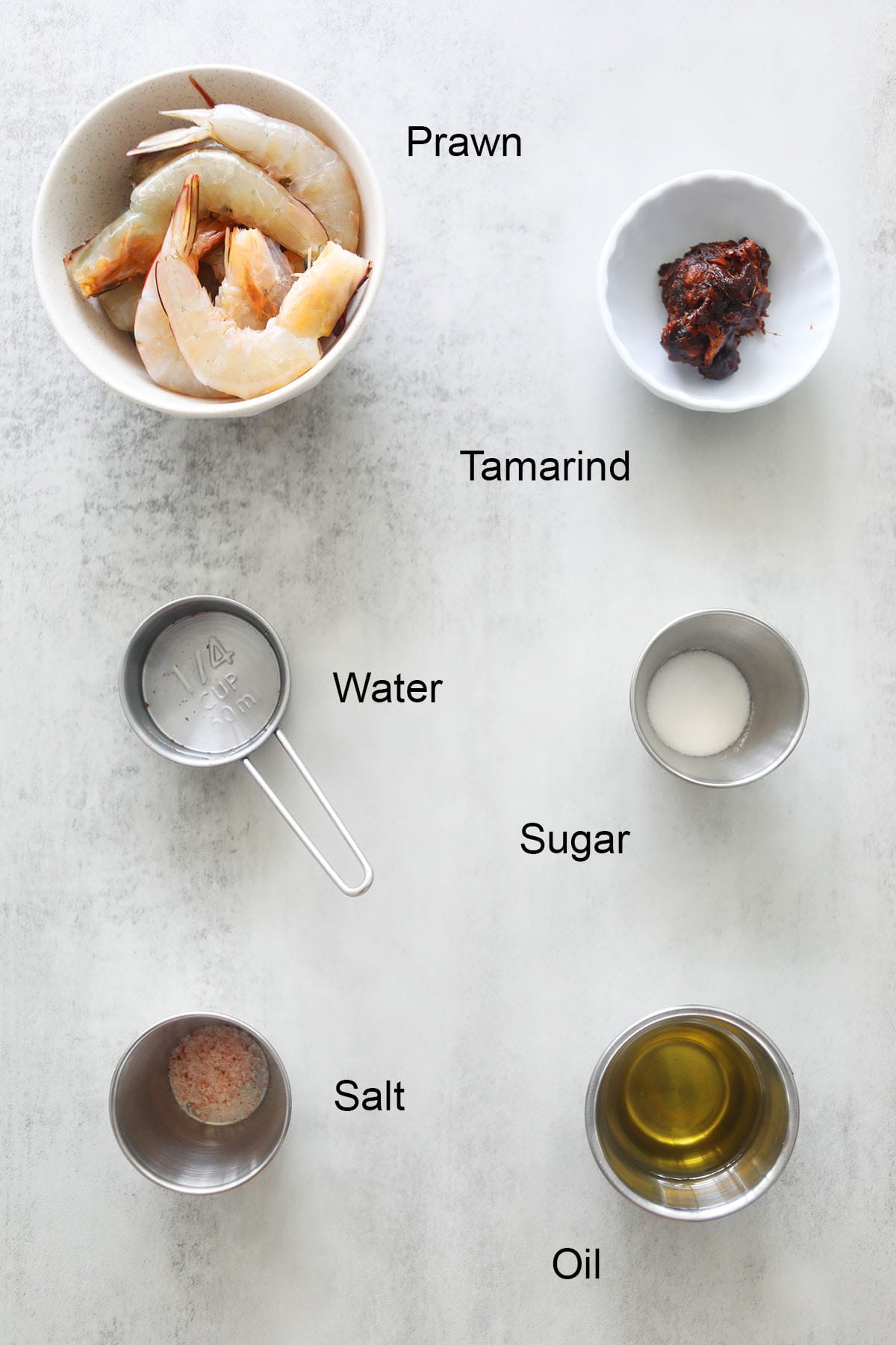 Asam prawn ingredients. 