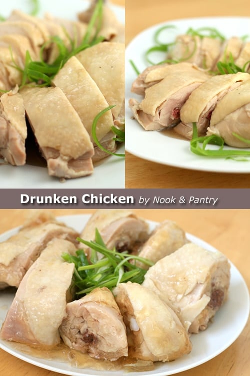 Drunken chicken is a Shanghainese cold dish where chicken is steeped in rice wine, hence 'drunken chicken.' This drunken chicken recipe is by Nook & Pantry. | www.666630.xyz