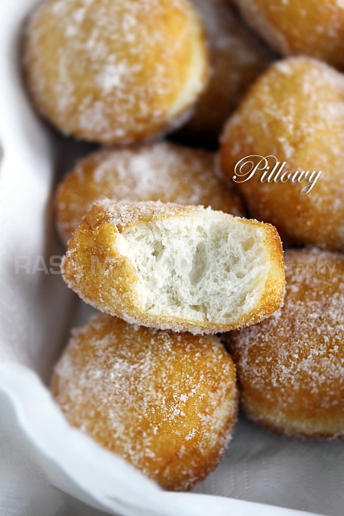 Cheater Donuts using Pillsbury biscuits. Fluffy, light, pillowy and oh-so-YUM. These sugared Pillsbury biscuits are the BEST! | www.666630.xyz