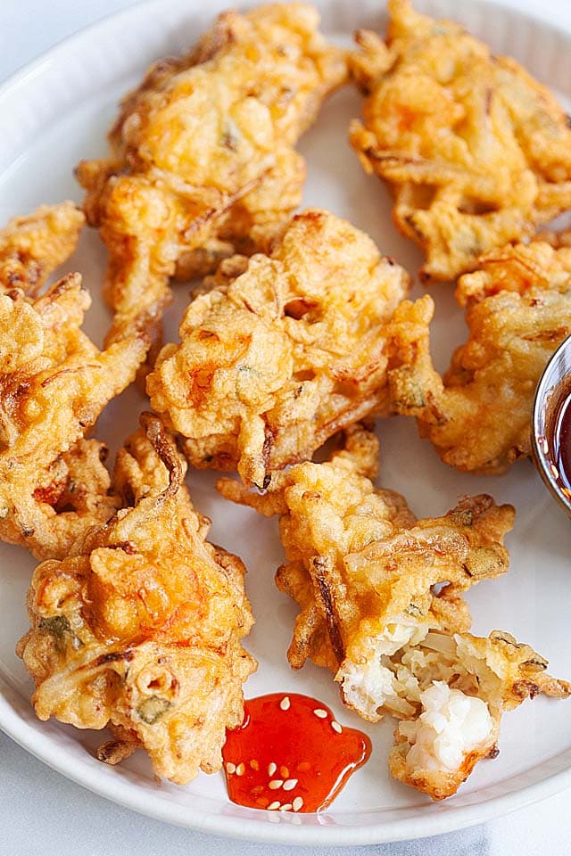 Shrimp fritters.