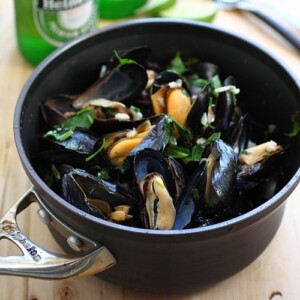 Beer Steamed Mussels