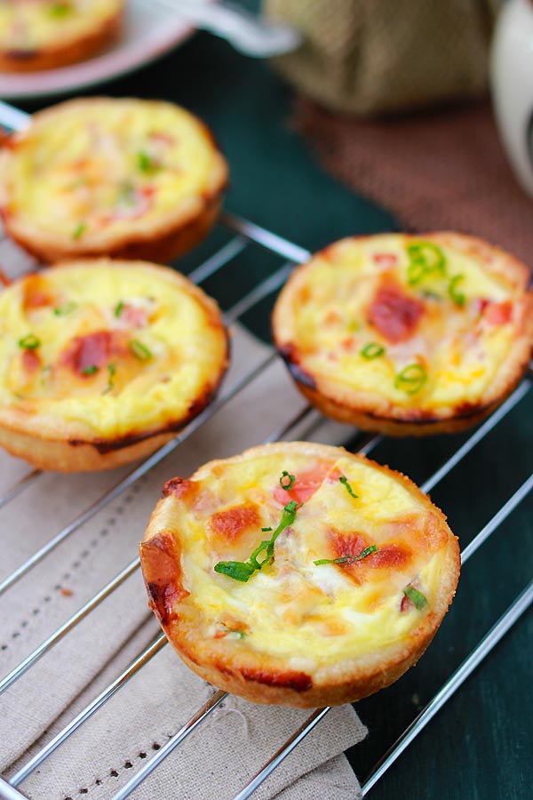 Easy and delicious homemade mini egg quiche, ready to serve.