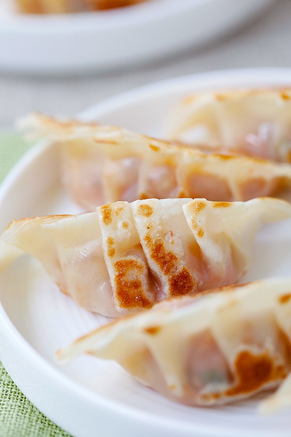 Pork and Shiitake Gyoza ready to serve.