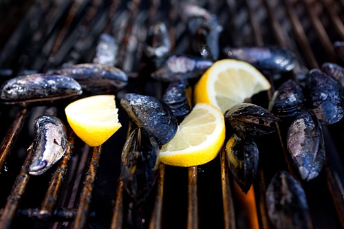 Delicious homemade restaurant style lemongrass and coconut cream grilled mussels.