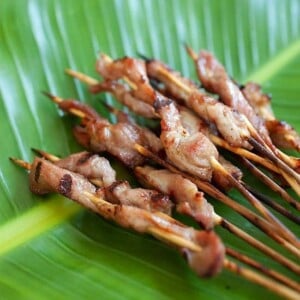 Pork Satay with Sweet Coconut Milk Glaze