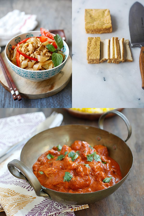 Thai Drunken Noodles (Pad Kee Mao) and Chicken Tikka Masala. Get these amazing recipes exclusively on Easy Asian Takeout ebook | www.666630.xyz