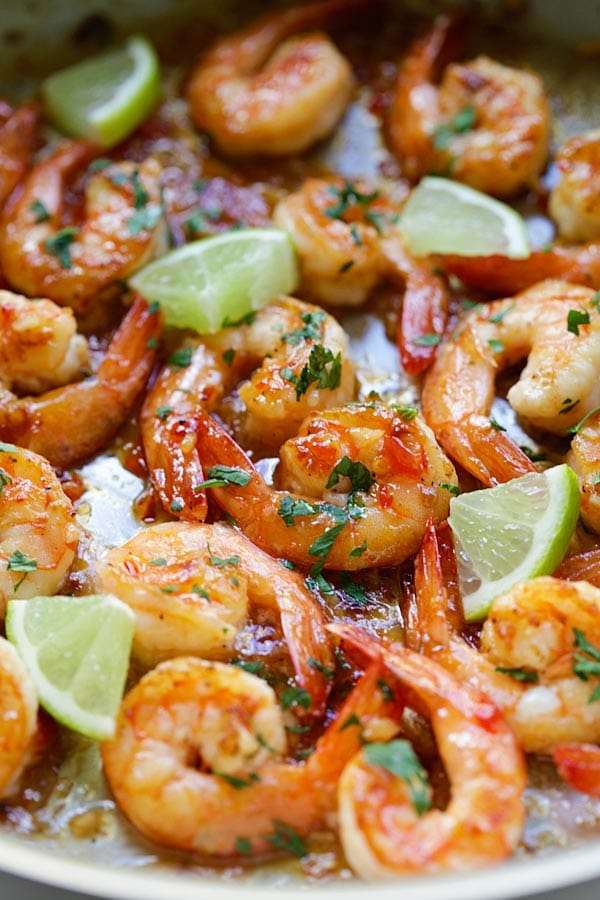 Chili shrimp, ready to serve.