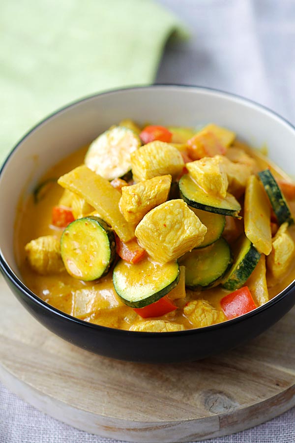 Yellow Curry in a bowl.