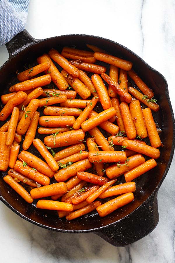 Sauteed brown butter garlic honey carrots.