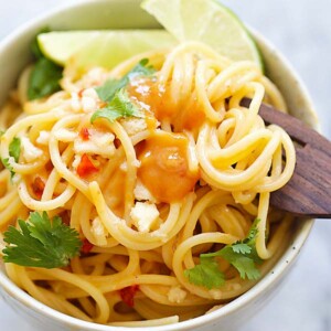 thai sweet chili peanut noodles