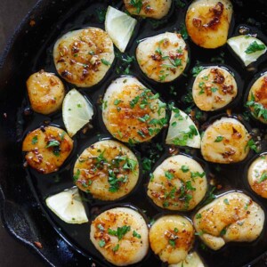 brown butter honey garlic scallops