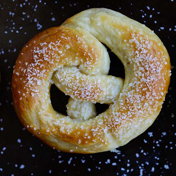 Soft homemade pretzel.