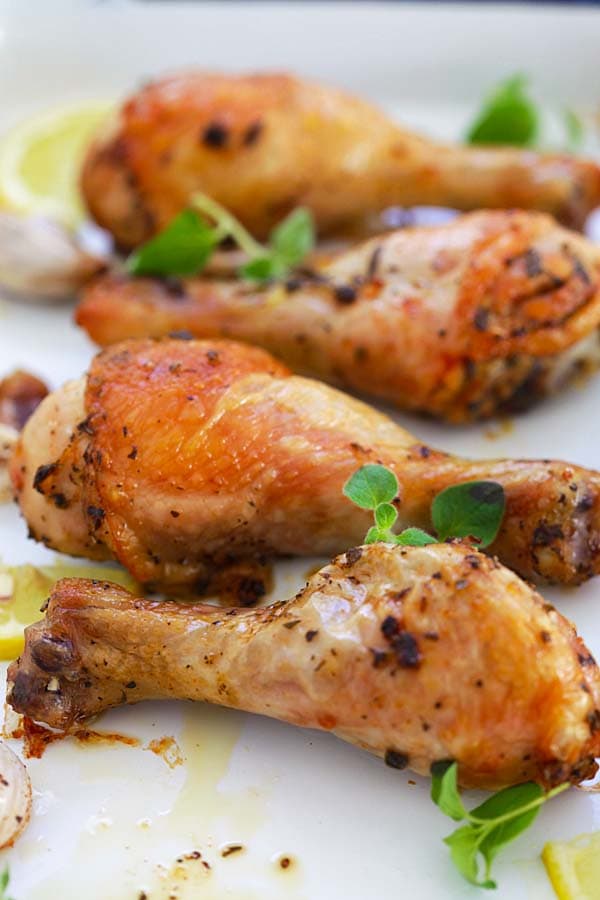 Italian Roasted Chicken drumsticks marinated with Italian herbs and seasonings.