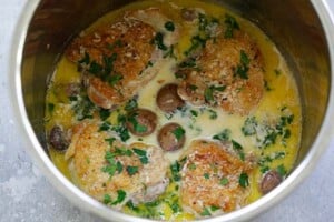 Creamy garlic mushroom chicken.