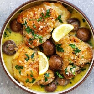 Creamy garlic mushroom chicken.