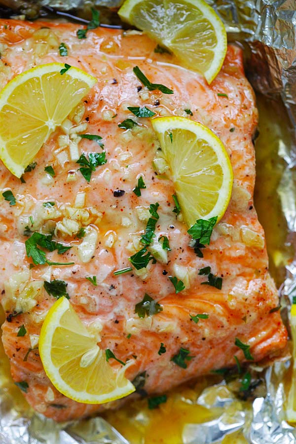 How to make the best Honey Garlic Butter Salmon with foil.