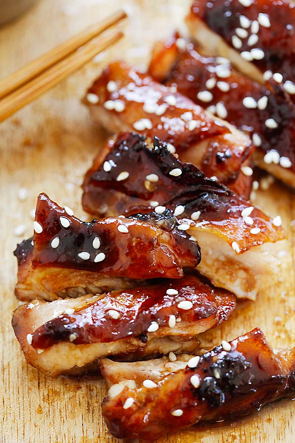 Oven-roasted crispy skinned chicken char siu.