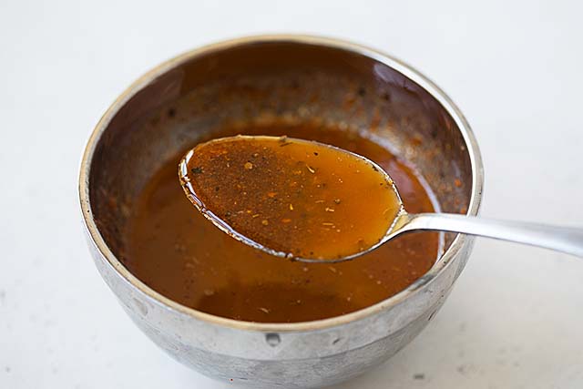 Cajun marinade in a bowl. 