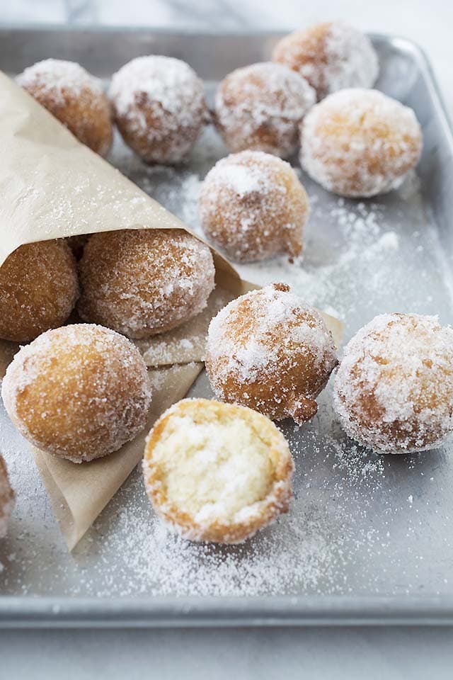 Easy and quick homemade donut holes recipe.