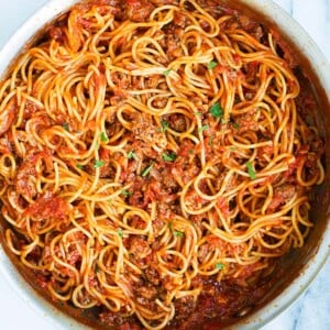 spaghetti with meat sauce