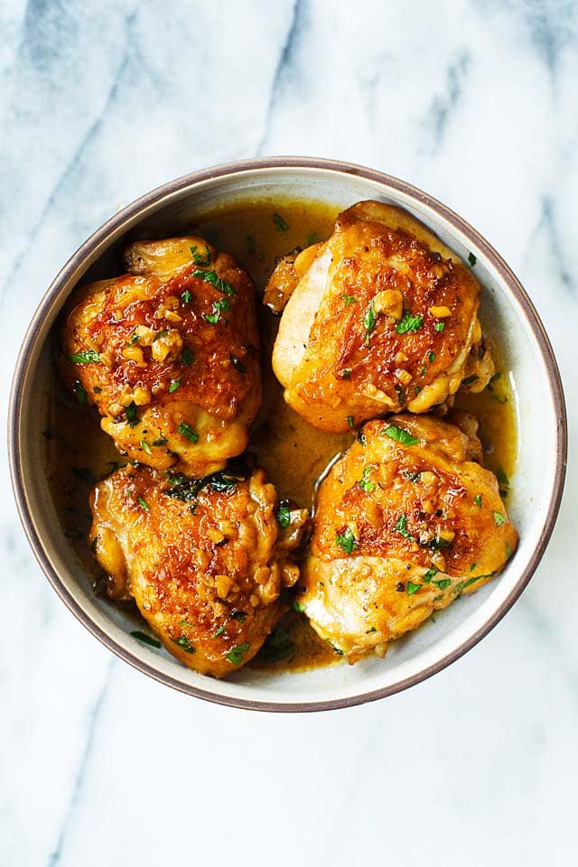 Instant pot chicken with brown sugar and garlic.