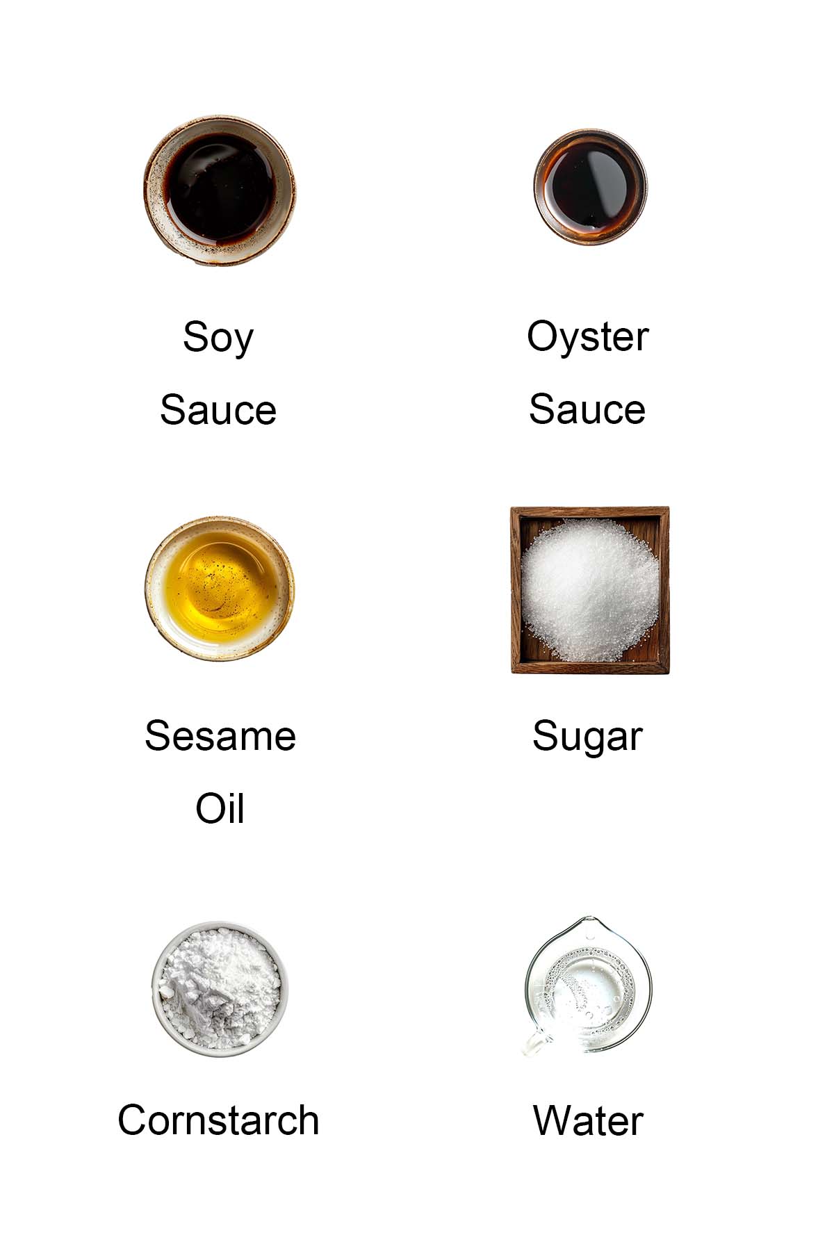 Ingredients for brown sauce.