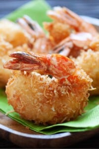 Jumbo coconut shrimp recipe that is sweet and crispy.