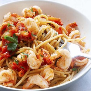 Italian shrimp pasta.