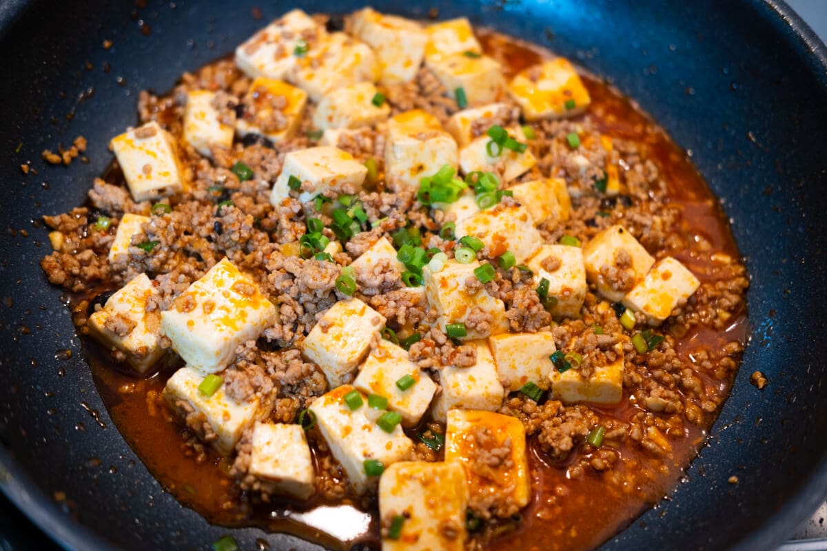 Mapo tofu sauce with Sichuan spicy bean sauce.