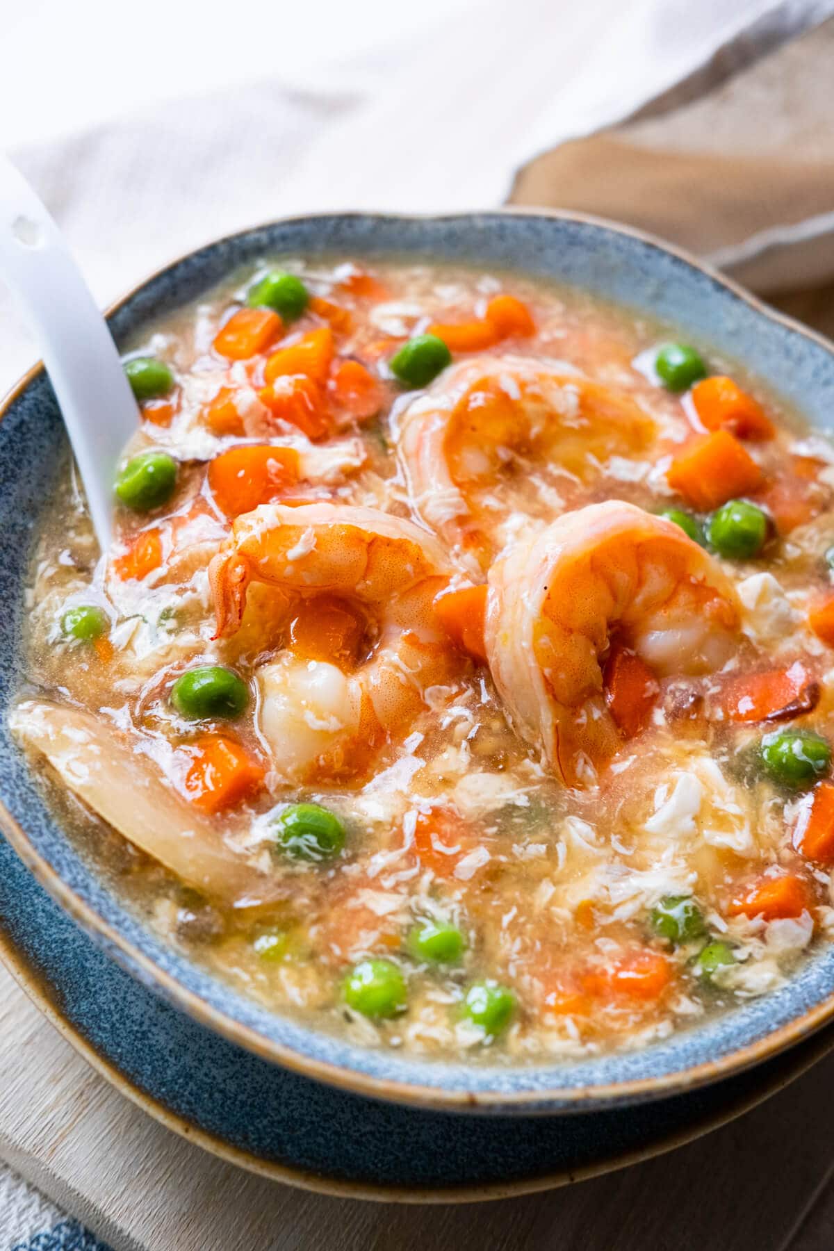 Restaurant style shrimp in lobster sauce.