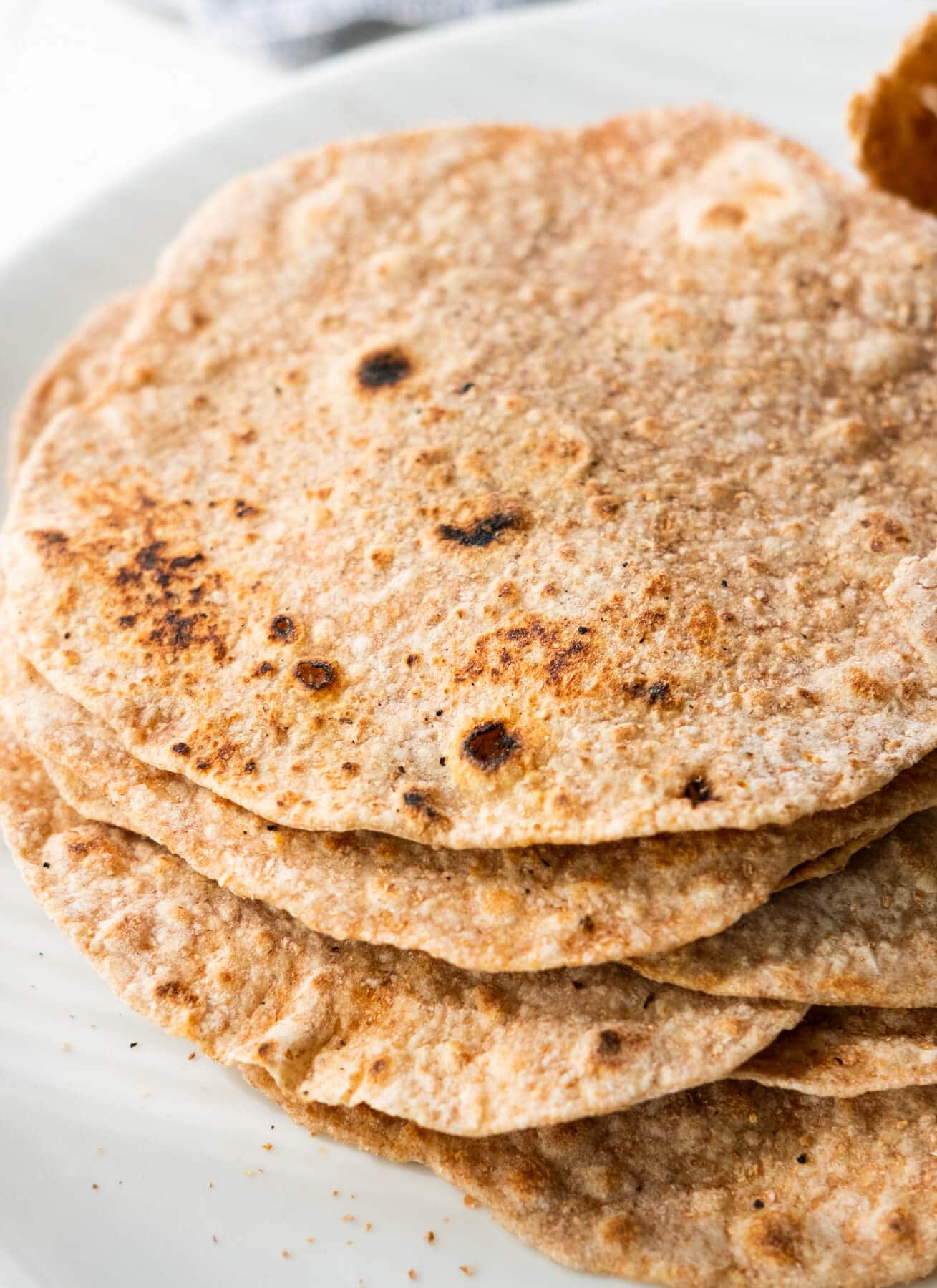 Indian chapati bread with a side of chutney.