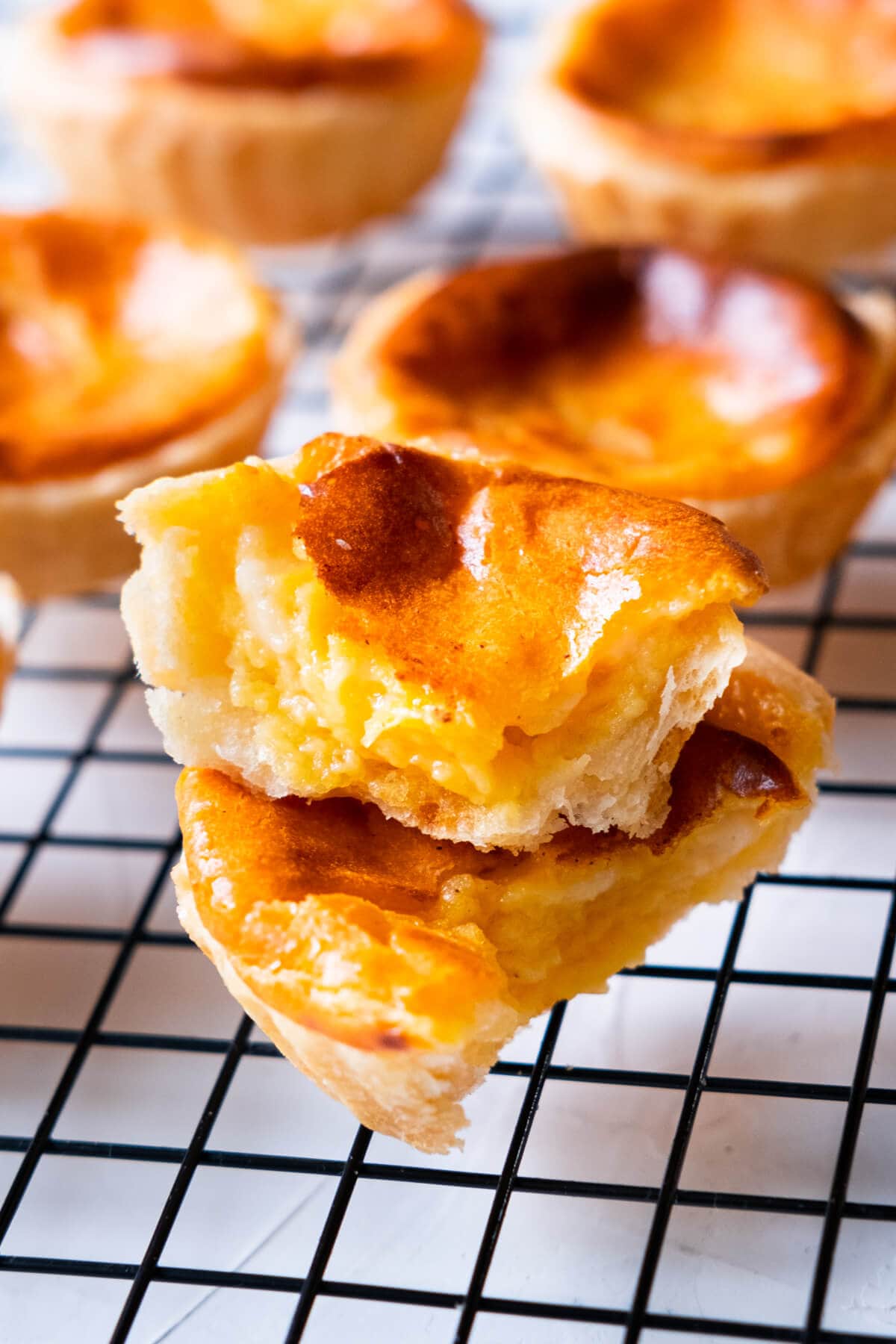 Portuguese egg tart with creamy egg custard filling. 