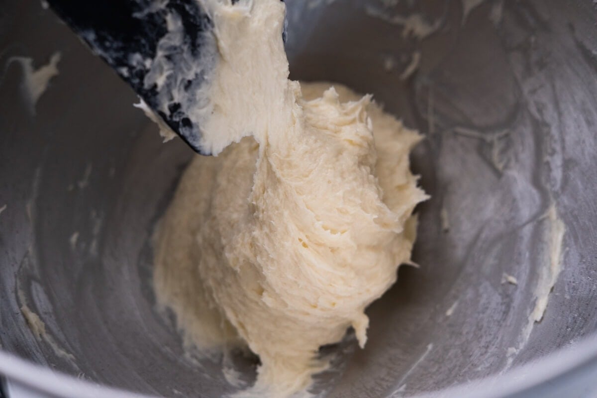 Ingredients for puff pastry in a bowl. 