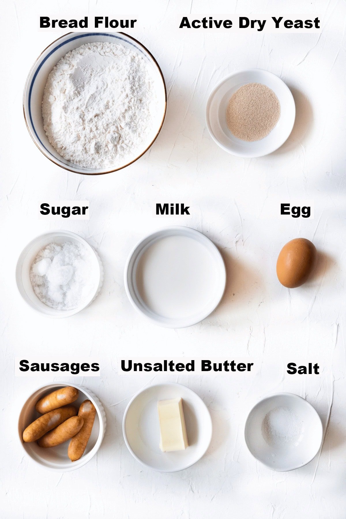 Ingredients for sausage rolls.