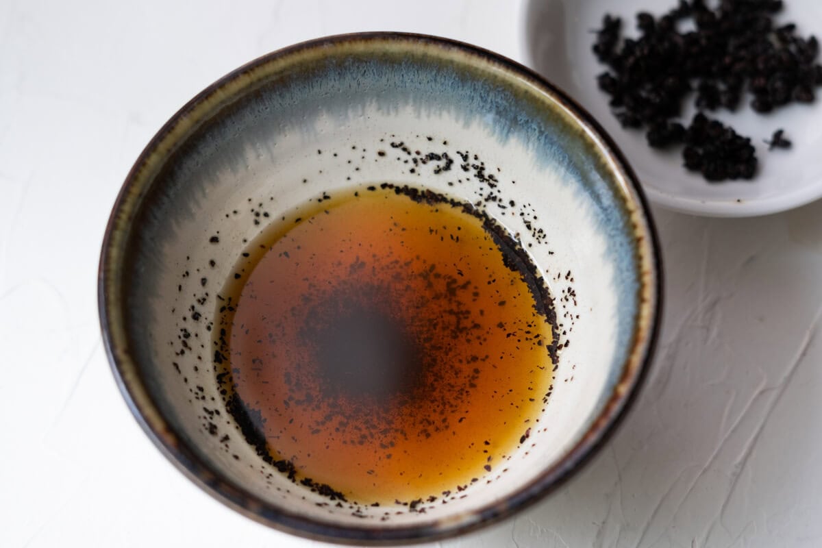 Chili oil into a small bowl. 