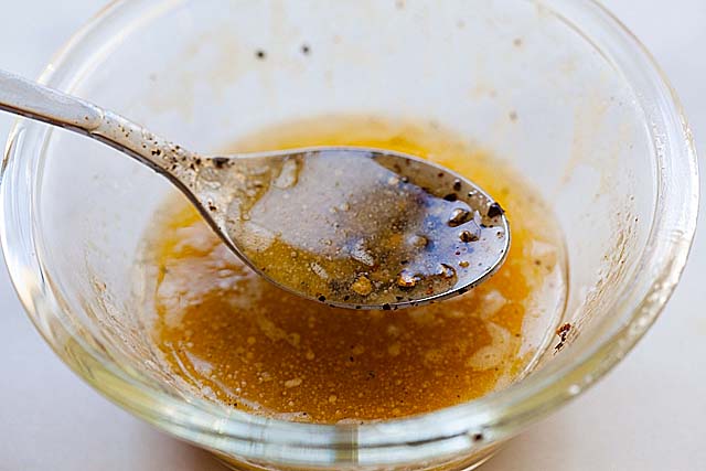 Black pepper butter in a bowl.