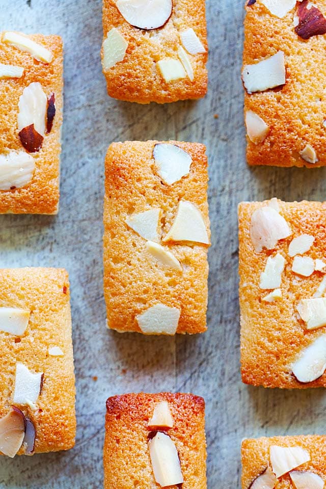 Financier recipe with almond flour.