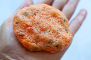 Salmon cake or salmon patty