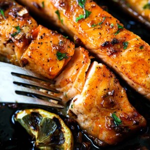 Salmon recipes with honey garlic salmon.