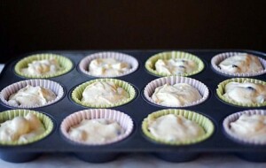 Blueberry muffins batter.