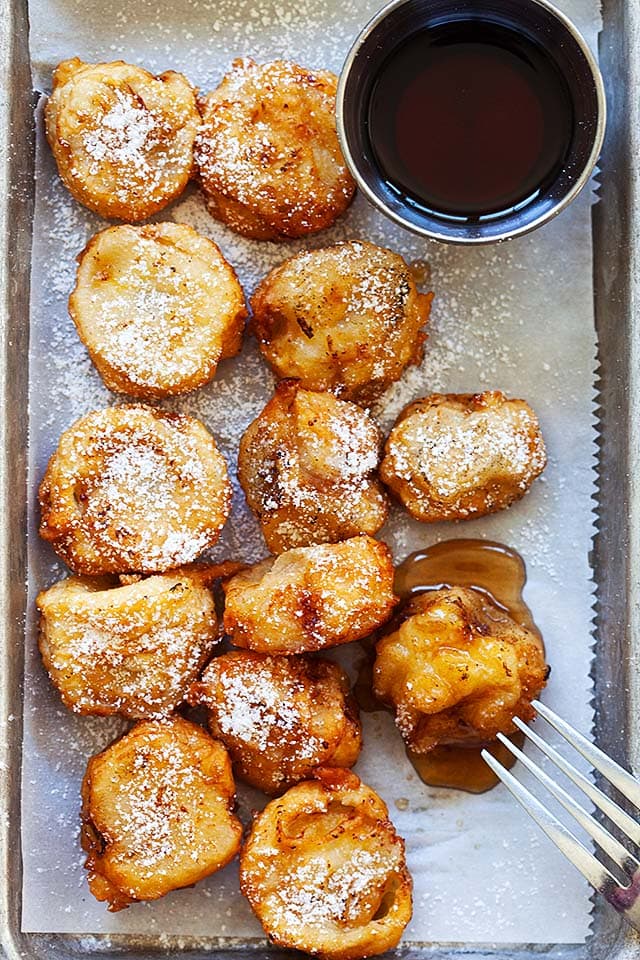 Fried bananas on a serving platter.