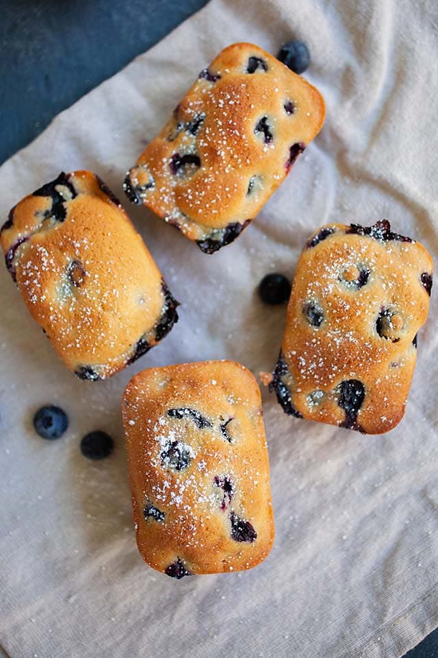 The best blueberry cake in a serving basket.