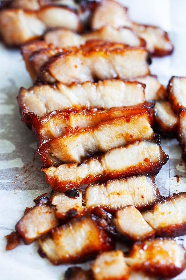 Pork belly Chinese bbq pork recipe made of pork belly.