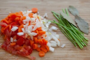 Lobster bisque ingredients.