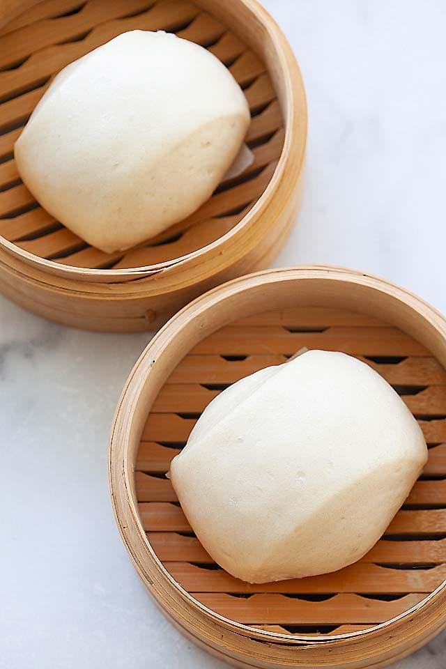 Chinese steamed buns, soft and fluffy.