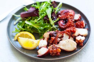 Grilled octopus.