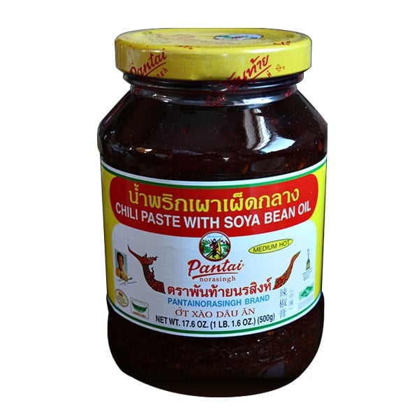 Pantai brand Nam Prik Pao (Thai roasted chili paste). 