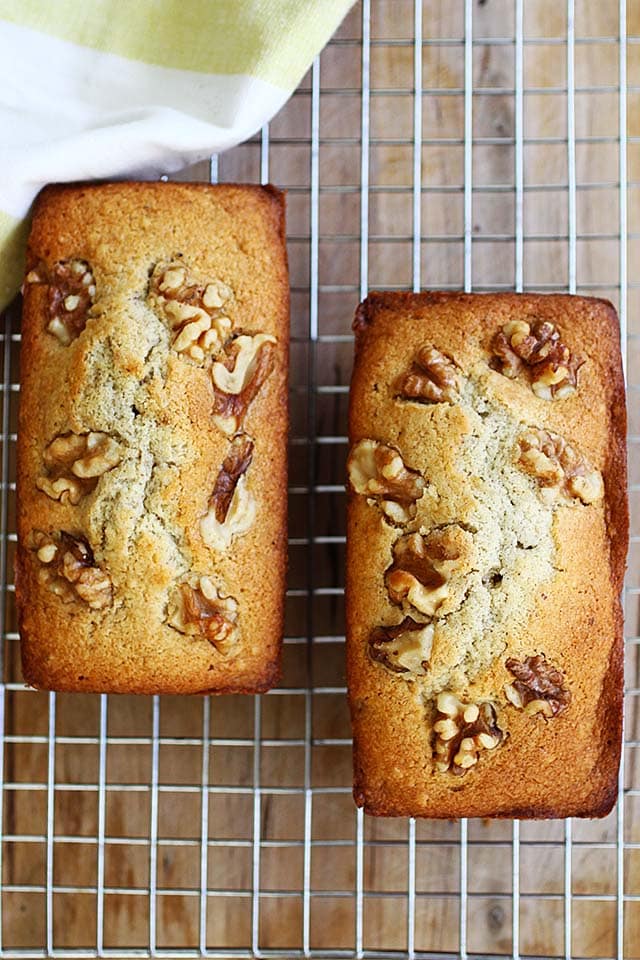 Two loaves of walnut butter cake